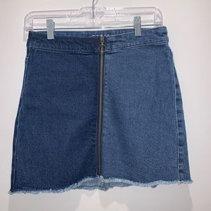 Two Tone Jeans Skirt